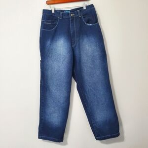 Raw Blue Relaxed Fit Baggy Jeans Cotton 34 Waist